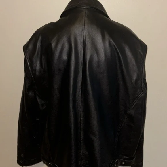 Men’s vintage Wilson, 100% leather biker, buckle jacket - Picture 4 of 11
